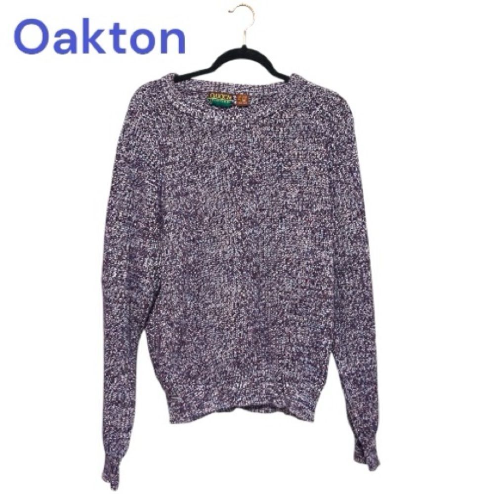 Vintage Mens Oakton Limited Purple Long Sleeve Sweater Acrylic Y2K 90'S
